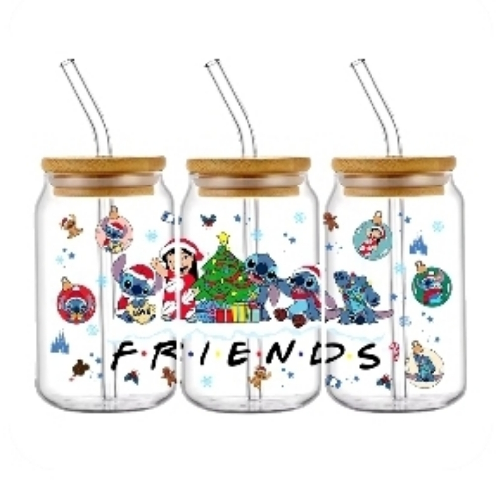 Lilo and Stitch Christmas Cup Sticker